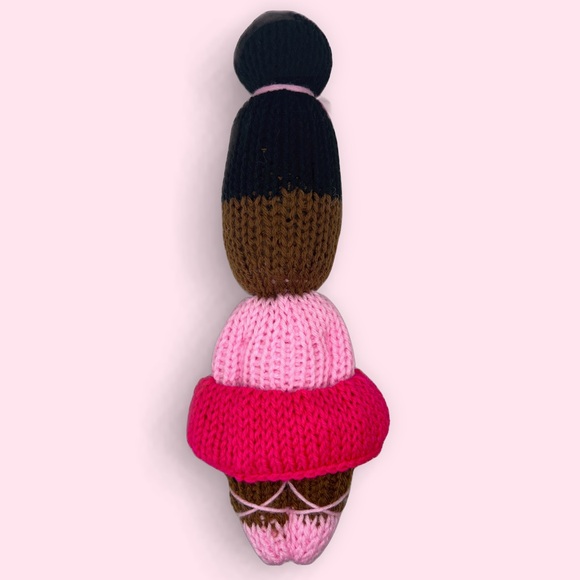 Handmade Knit Ballerina Doll with Interchangeable Tu Tu’s Handcrafted Plushie - Picture 4 of 9